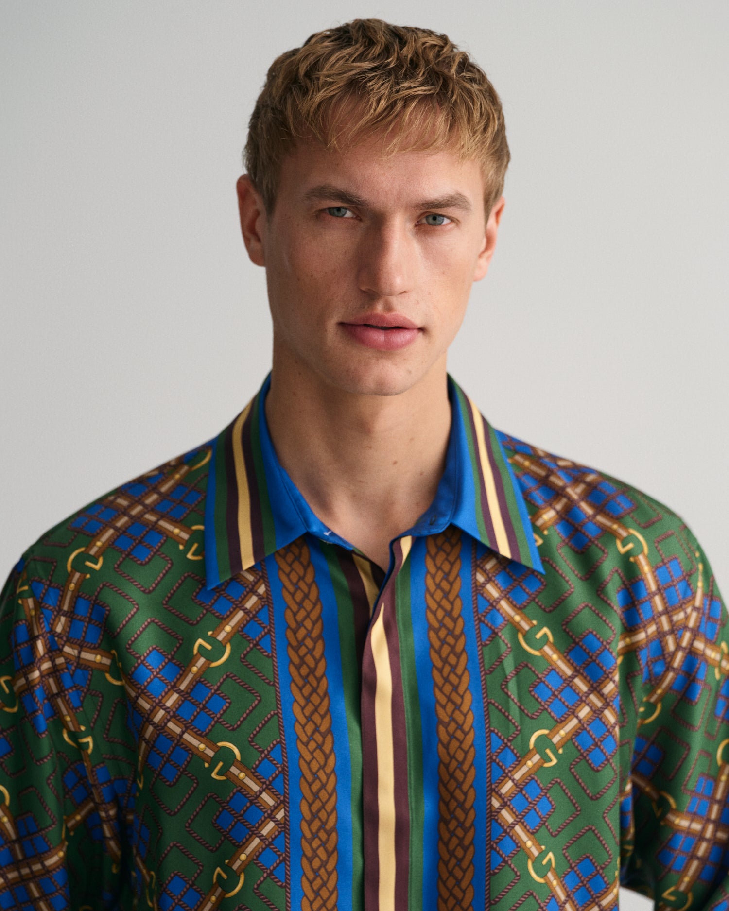 Relaxed Fit Medallion Silk Shirt