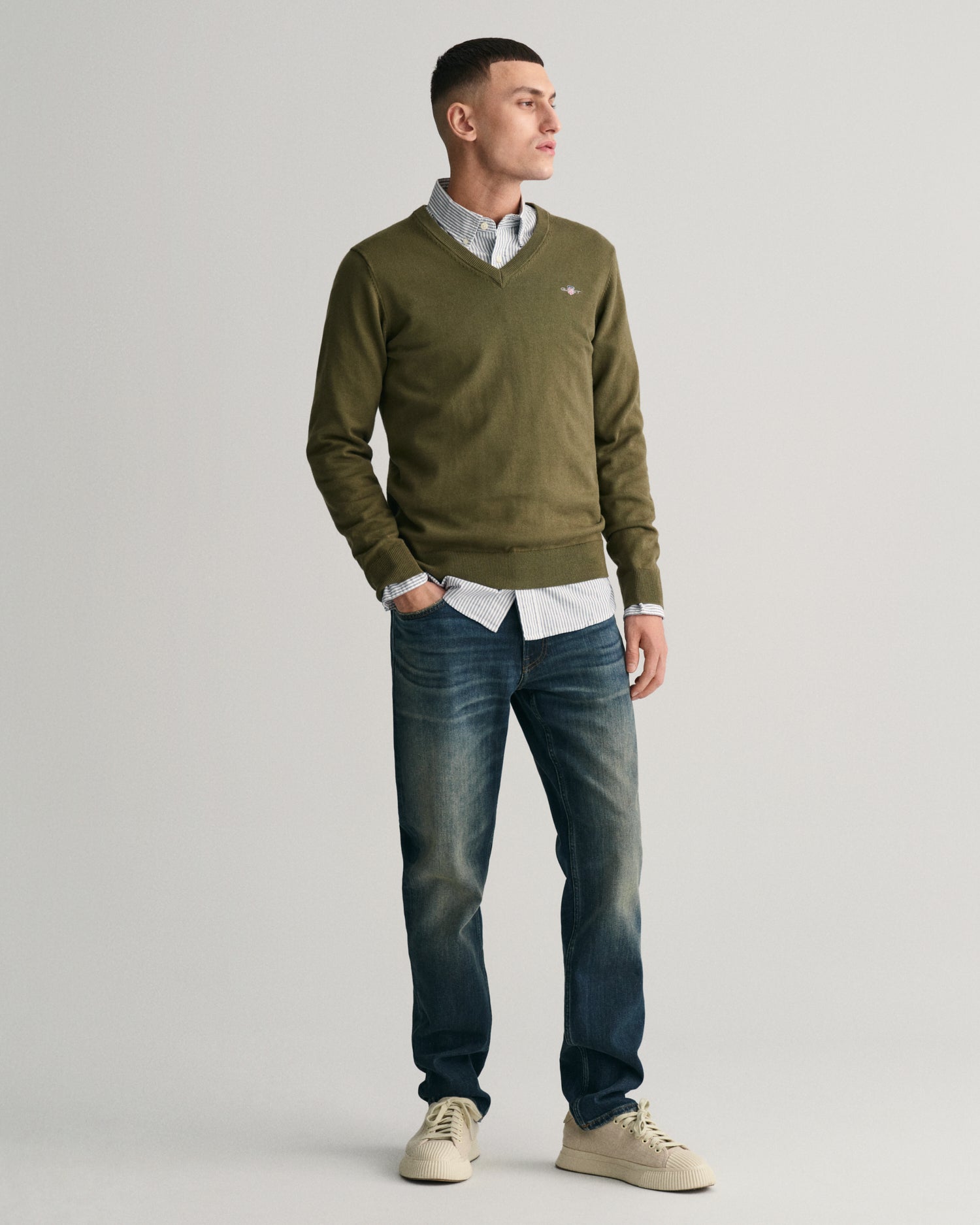 Classic Cotton V-Neck Sweater