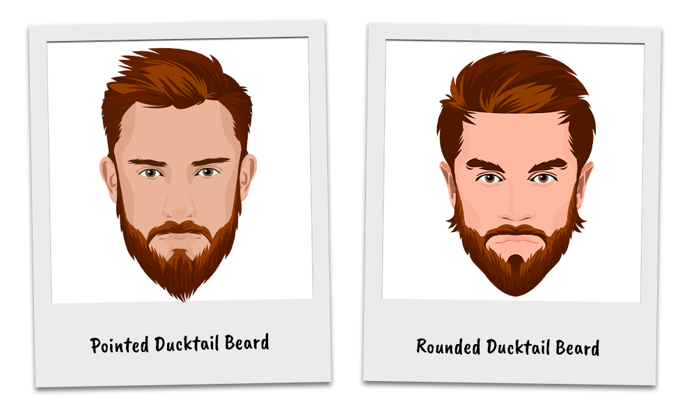 Ducktail beard variations focus on the point of the beard