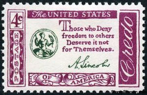 United States of America 1960 Abraham Lincoln Quotation stamp