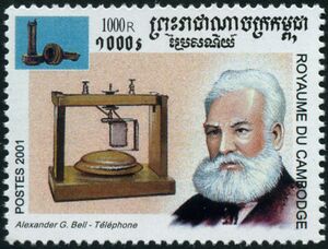 Cambodia 2001 Alexander Bell stamp