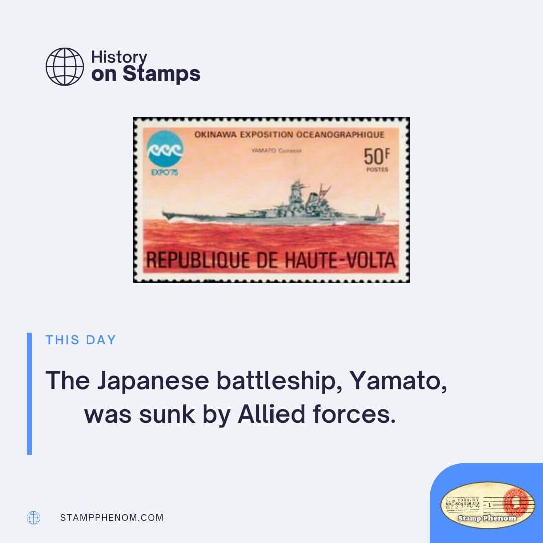 The Japanese battleship, Yamato, was sunk by Allied forces.