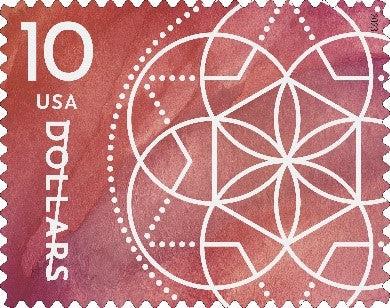 Floral Geometry $10 US Stamp