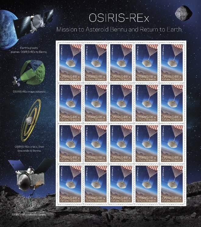 US OSIRIS-REx stamps