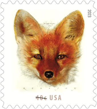USA 40 cent Red Fox stamp