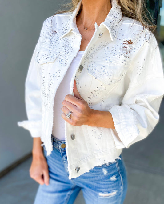 Plot Twist Classic Denim Jacket with raw hem – Nova Lee Boutique