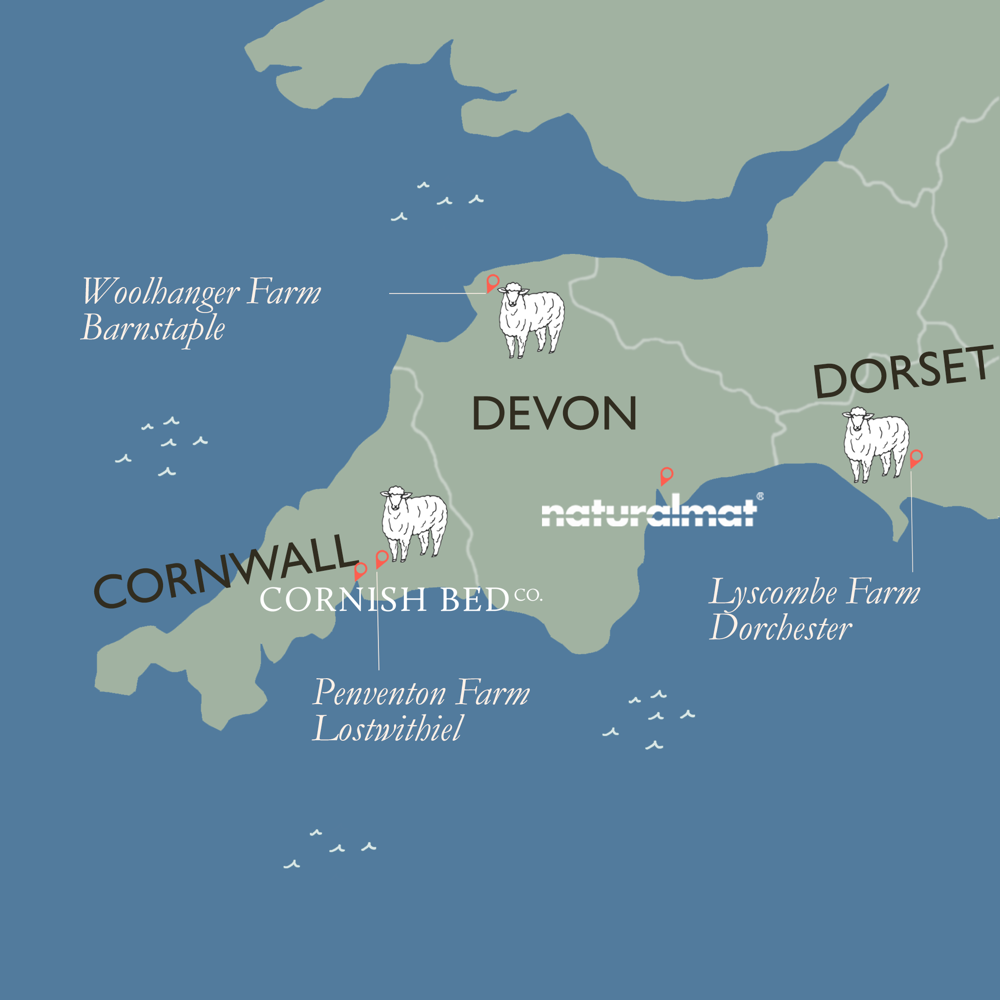 Map of Organic Lambswool Farmers by Naturalmat