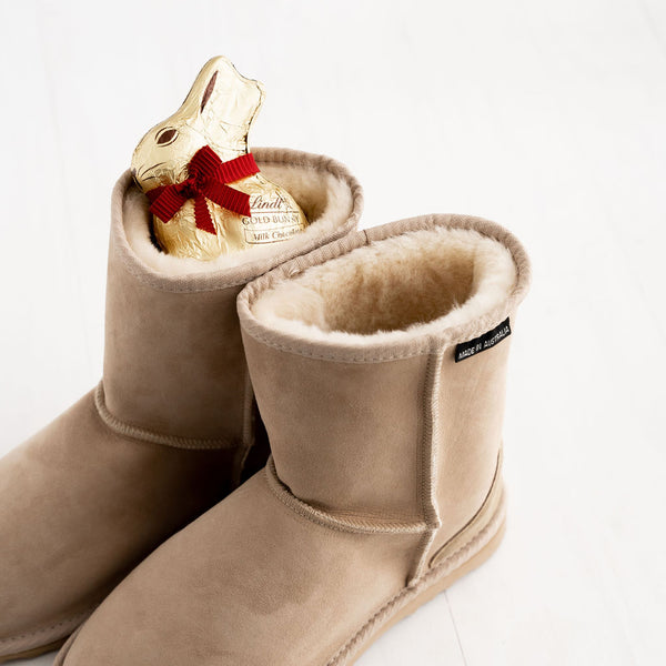 Gold Bunny and Classic Short Boot Sand