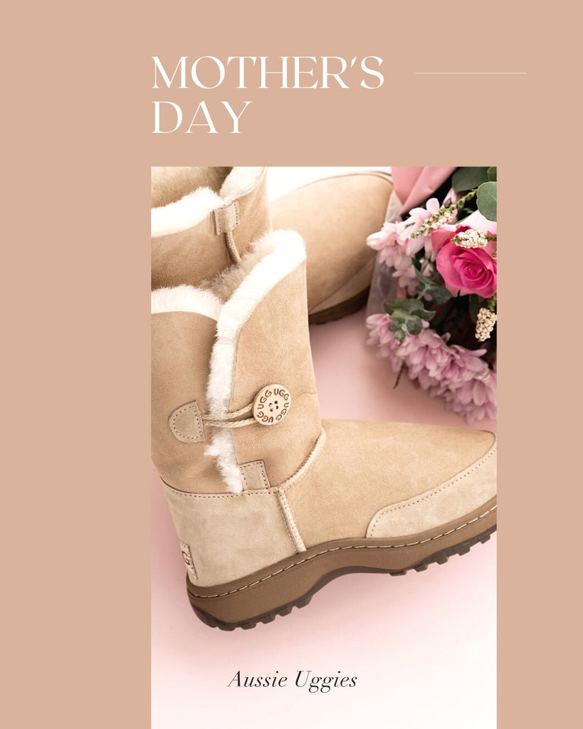 Aussie Uggies Mother's Day Outdoor Button Ugg Boot Sand