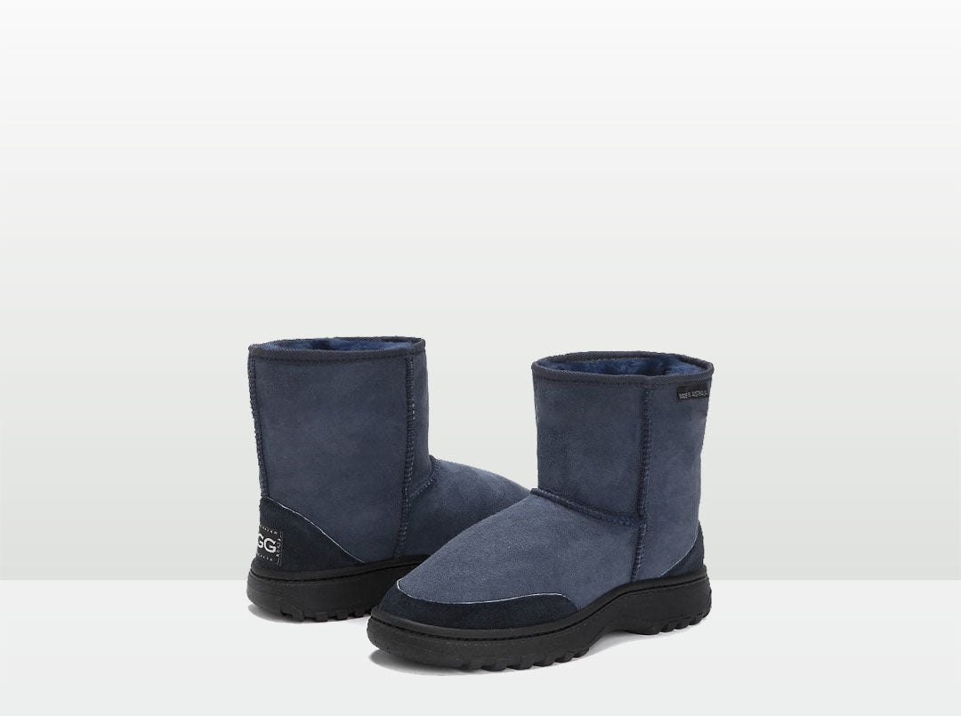 navy blue short boots