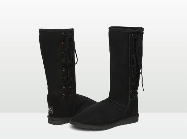 knee high lace up ugg boots