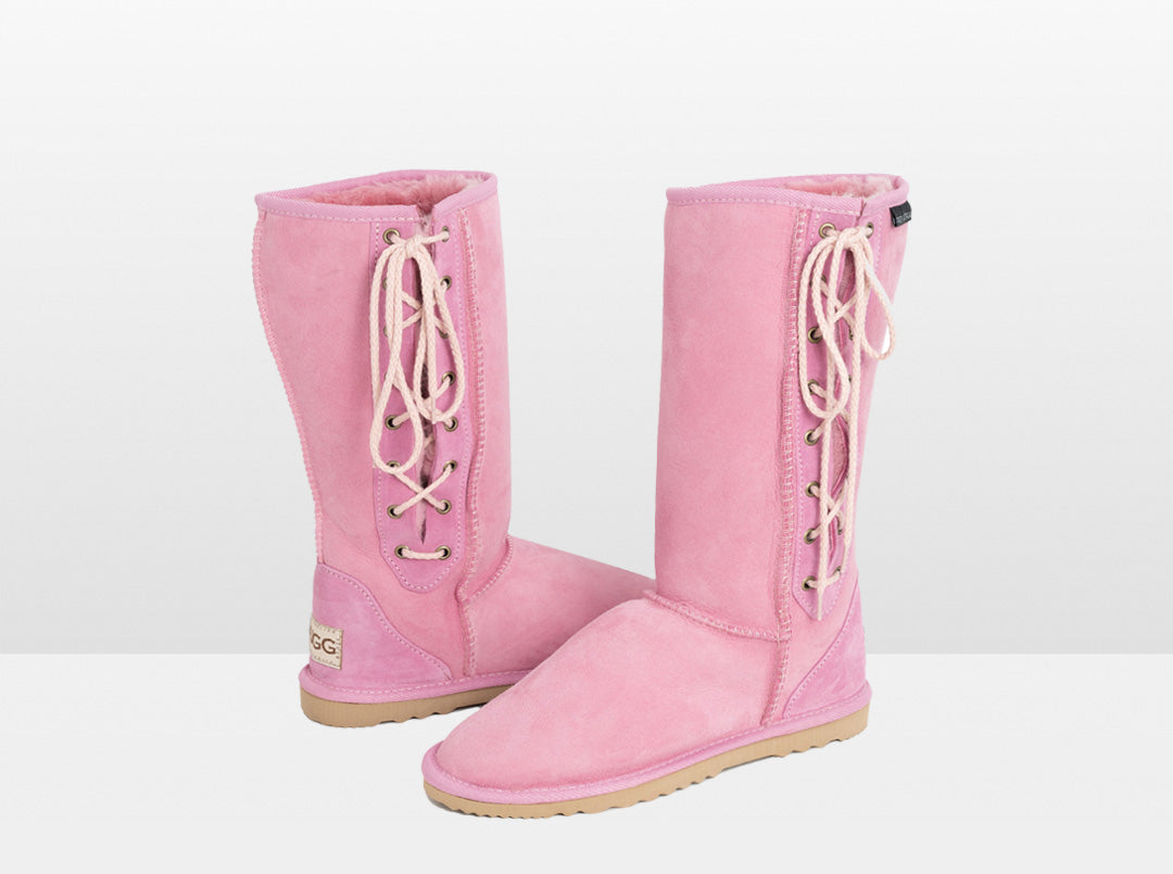 Adult's Lace Up Tall Boot | Pink 