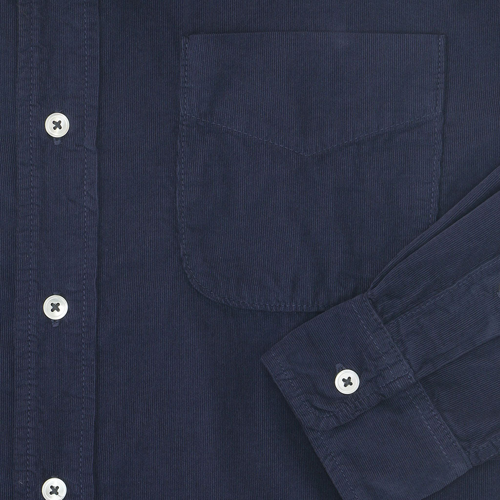 Long Sleeve Single Pocket Shirt 28-Wale Light Weight Corduroy Dk Slate Blue