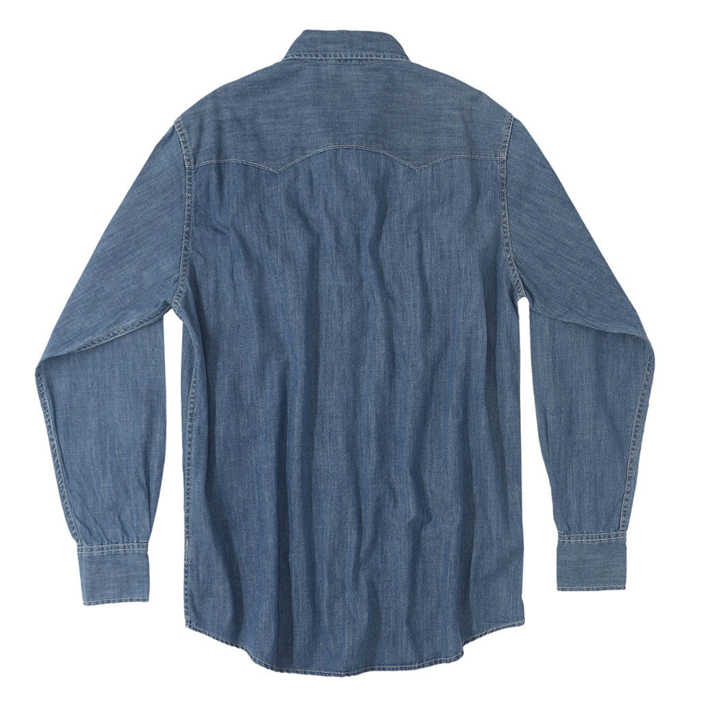 Long Sleeve Sawtooth Pocket 6.5 Denim Western Shirt - Dark Wash ...