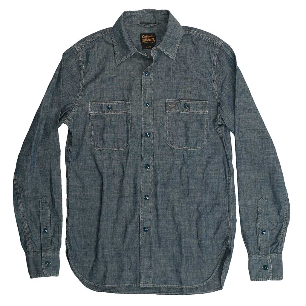 Men's Long Sleeve 2 Pocket Chambray Workwear Shirt - Indigo – Civilianaire