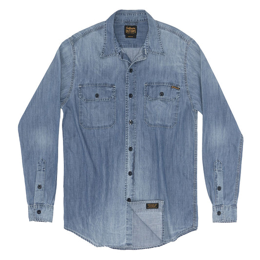 Shane Men's Long-Sleeve Denim Shirt in Indigo Plaid - BM22937