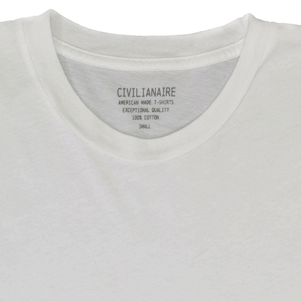 Crew Neck Short Sleeve Tee - WHITE