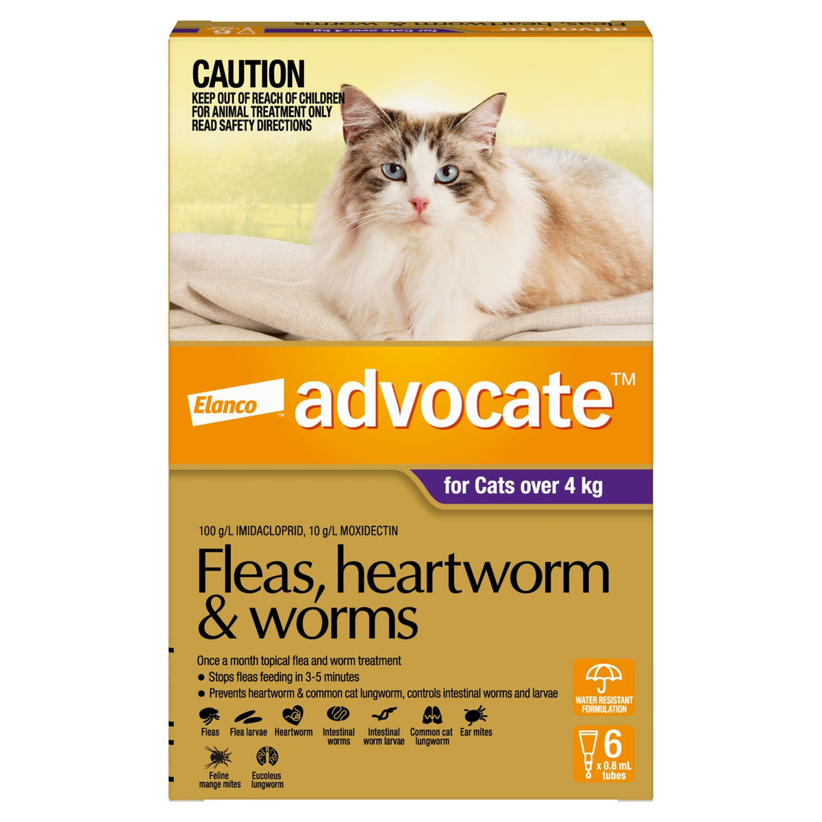 Advocate Flea & Worm Treatment >4kg Cat