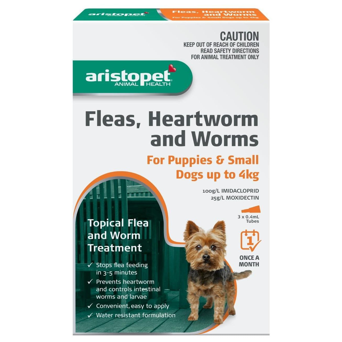 Aristopet Animal Health Fleas, Heartworm And Worms For Puppies and Small Dogs Up to 4Kg