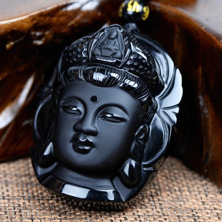 buddha power black obsidian bracelet