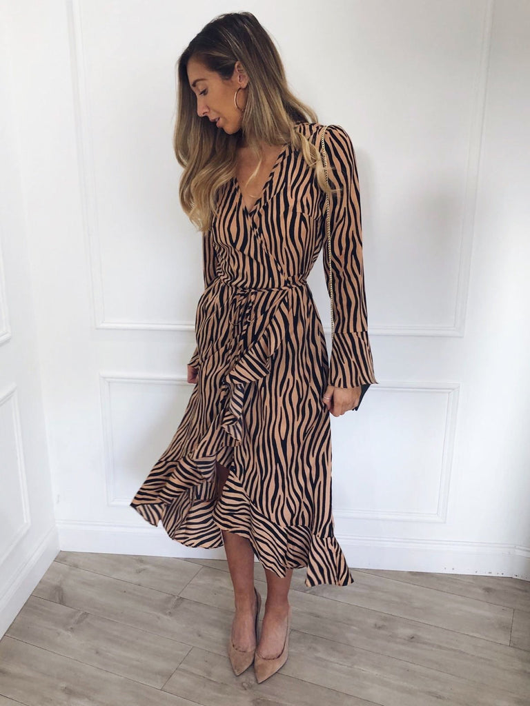 valery wrap midi dress