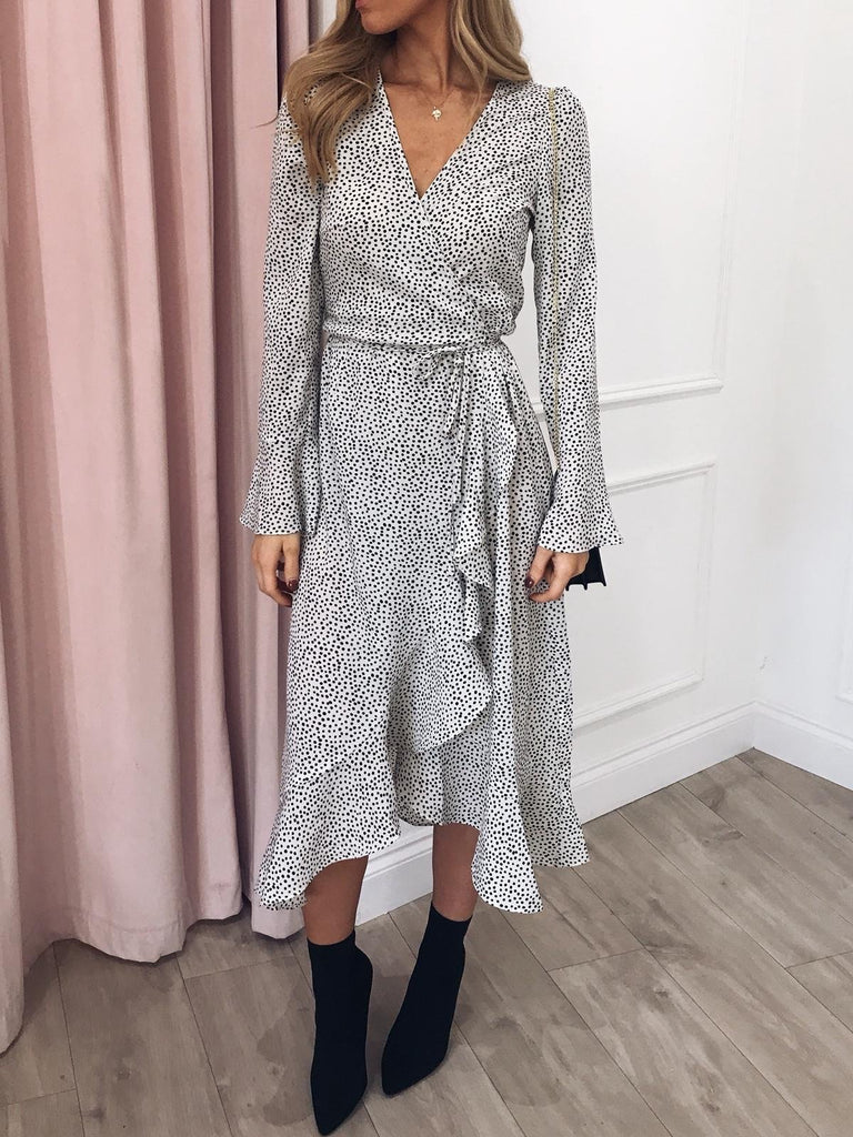 valery wrap midi dress