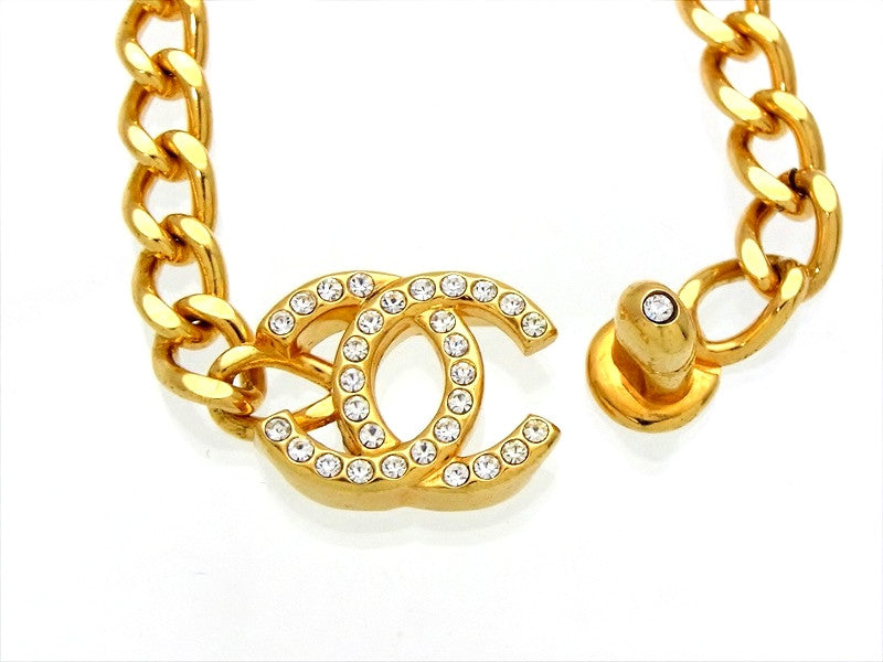 Vintage Chanel turnlock CC bracelet rhinestone | Vintage Five