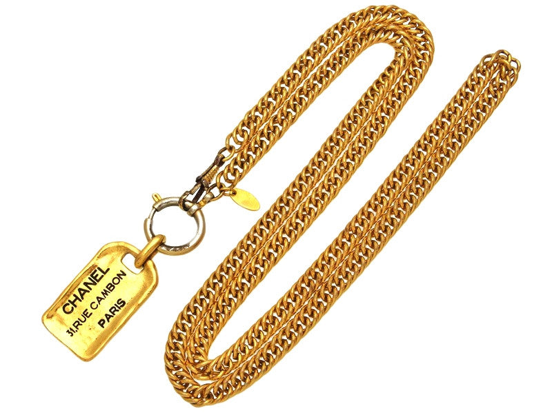 chanel dog tag necklace