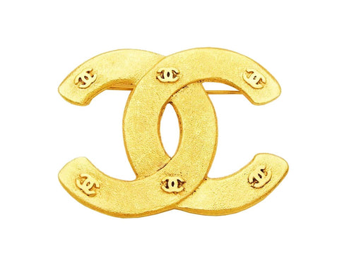 Authentic vintage Chanel pin brooch CC logo & small double C jewelry ...