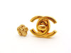 Authentic vintage Chanel stud earrings gold camellia small jewelry