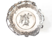 Antique Silver Plate Bride's Basket Repousse Angel Homan Mfg Co Art Nouveau