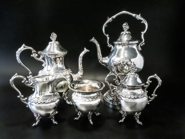 Leonard Silver Plate Tea Service Set, 3 Piece Silver Service, Silver