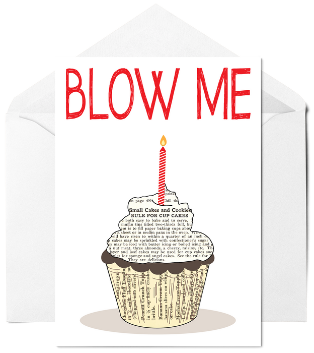 Blow Me Funny Birthday Card Paper Cutz Vintage 