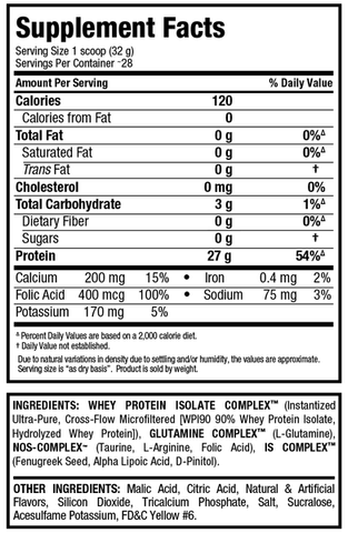 Valeur nutritive Isoflex Chiller Allmax