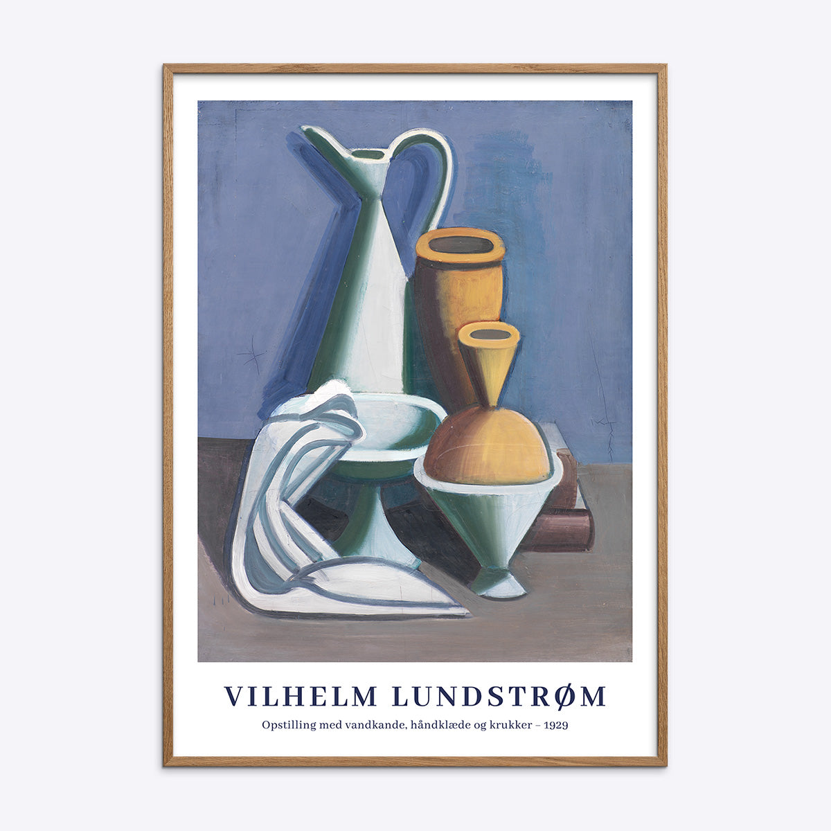 Se Vilhelm Lundstrøm Opstilling med vandkande handklæde og krukker - 30x40 cm hos Poster Society