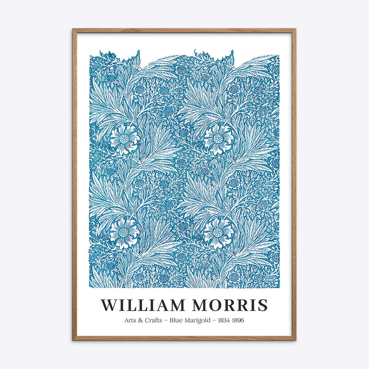 Se William Morris Blue Marigold - 50x70 cm hos Poster Society