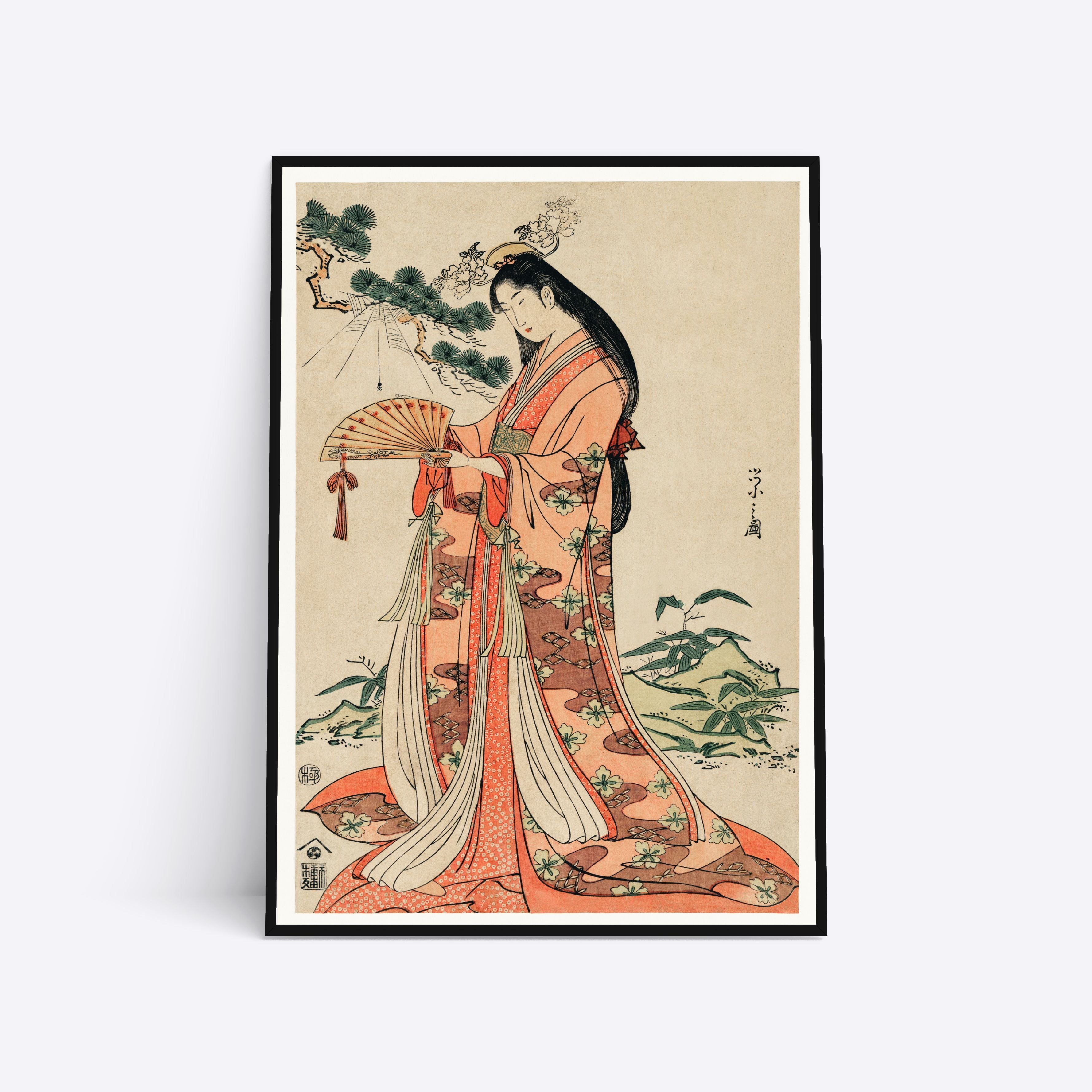 Se Woman With A Fan - 30x40 cm hos Poster Society