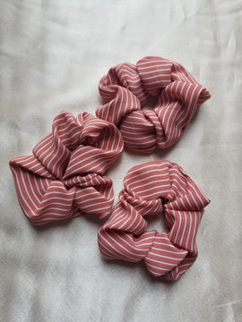 Striped Coral Scrunchie