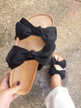 Black Bowtied Sandals