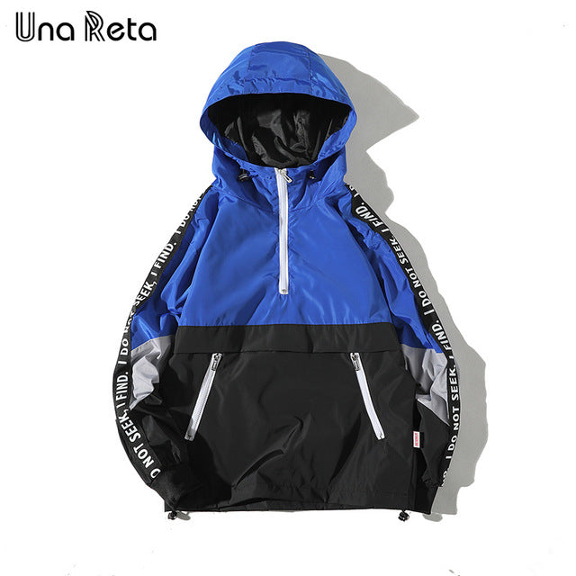 Men's Una Reta Hooded Jackets ( New Patchwork / Color Block Pullover ) - Order It All