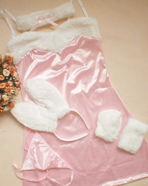 Pink Sexy Dress Lingerie Costume Outfit Rabbit Girl – Lingeriecats
