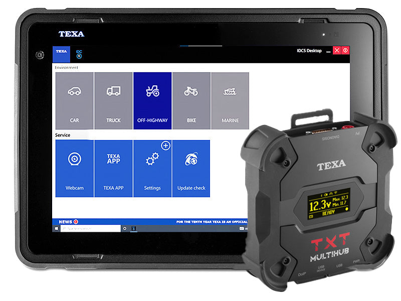 TEXA OFF-HIGHWAY DIAGNOSTIC KIT w/ AXONE VOICE Tablet and NAVIGATOR TXT MULTIHUB