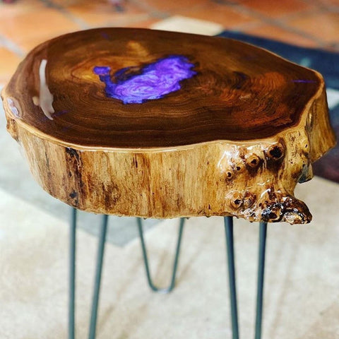 Epoxy resin wood circle table