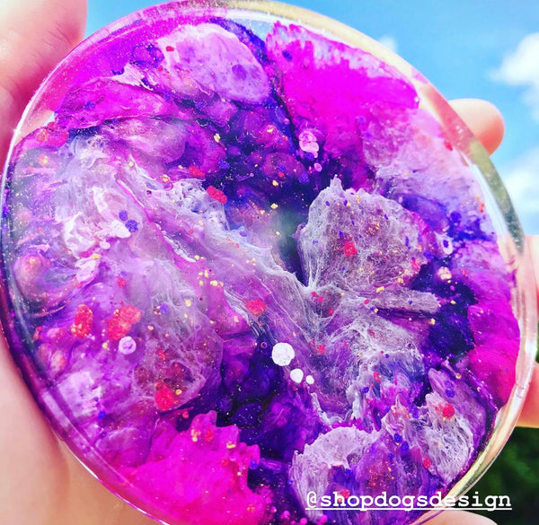 resin petri dish coasters