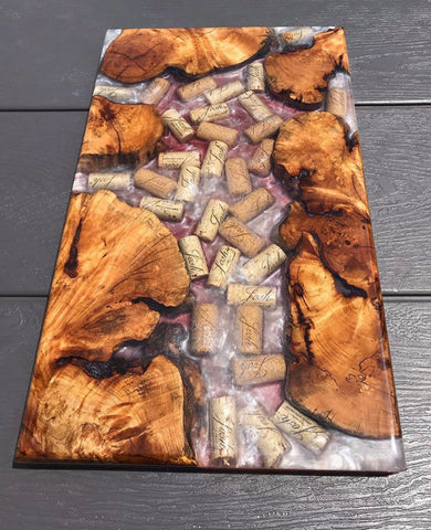 Epoxy Resin, Wood and Used Bullets Idea for cutting board