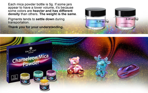 Color Shift Mica Powder Set - 12 Colors x 5 Gram Jars — BALTIC DAY