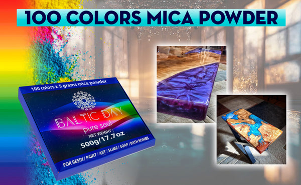 Mica Powder Set – 100 Color Jars of Pigments Including 10