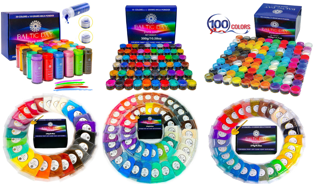 10 Color Pigment Powder Variety Pack Set A - Eye Candy Pigments - Sample  Sets of Mica Pigment Powders for Epoxy Resin