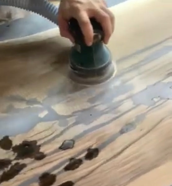 resin lamp sanding