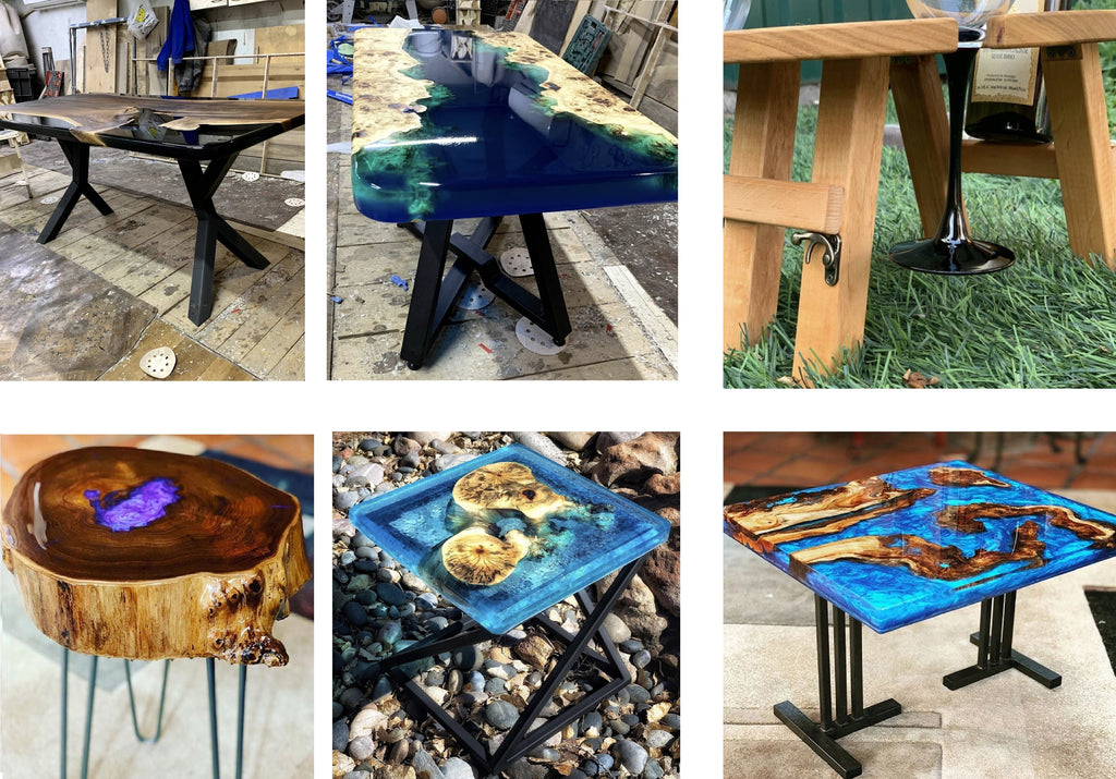 epoxy resin river table base legs